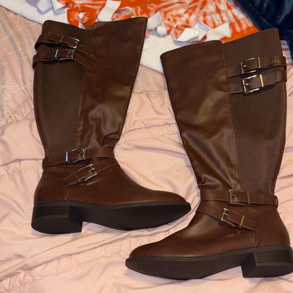 Torrid Knee Boots with Buckle Brown Size 9 Plus Size Women’s Tall NEW
